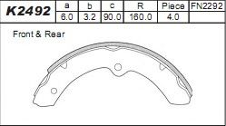 Комплект тормозных колодок ASIMCO K2492