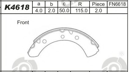 Комплект тормозных колодок ASIMCO K4618
