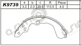 Комплект тормозных колодок ASIMCO K9739