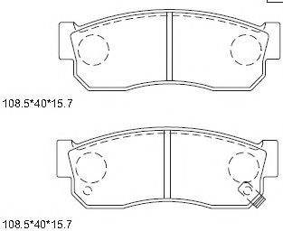 Комплект тормозных колодок, дисковый тормоз ASIMCO KD3771W