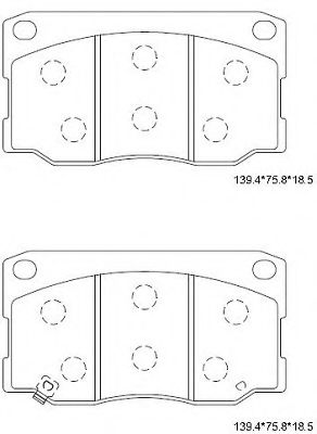 Комплект тормозных колодок, дисковый тормоз ASIMCO KD9706