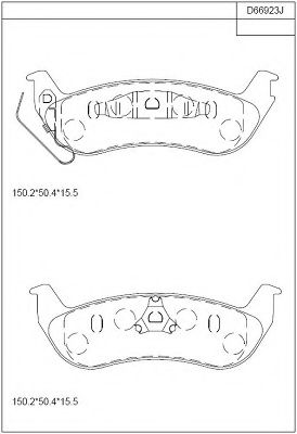 Комплект тормозных колодок, дисковый тормоз ASIMCO KD66923