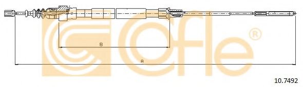 Трос, стояночная тормозная система COFLE 10.7492