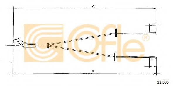 Тросик заслонки отопителя COFLE 12506