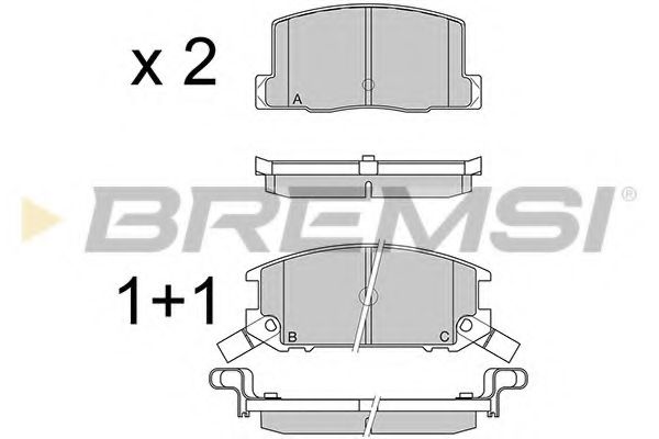 Комплект тормозных колодок, дисковый тормоз BREMSI BP2325