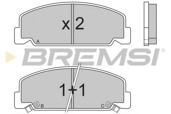 Комплект тормозных колодок, дисковый тормоз BREMSI BP2406