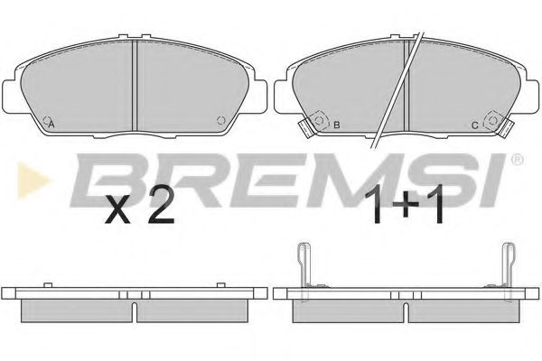 Комплект тормозных колодок, дисковый тормоз BREMSI BP2621
