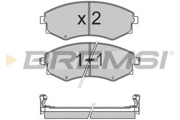 Комплект тормозных колодок, дисковый тормоз BREMSI BP2964