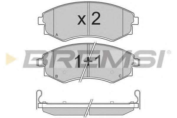 Комплект тормозных колодок, дисковый тормоз BREMSI BP3202