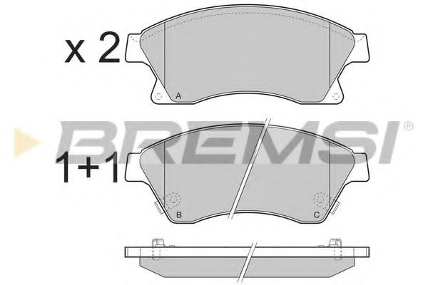 Комплект тормозных колодок, дисковый тормоз BREMSI BP3404