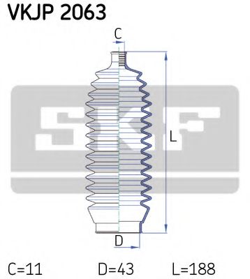 Комплект пылника, рулевое управление SKF VKJP 2063