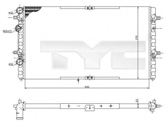 Радиатор, охлаждение двигателя TYC 731-0002