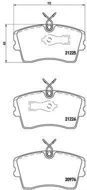 Комплект тормозных колодок, дисковый тормоз BREMBO 21225