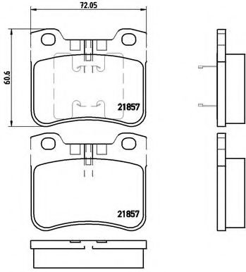 Комплект тормозных колодок, дисковый тормоз BREMBO P 61 059