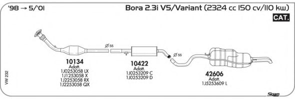 Система выпуска ОГ AKS DASIS SGVW232
