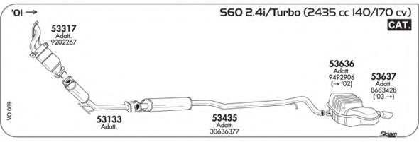Система выпуска ОГ AKS DASIS SGVO069
