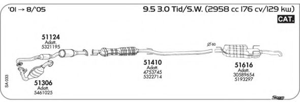 Система выпуска ОГ AKS DASIS SGSA033