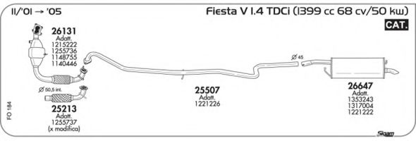 Система выпуска ОГ AKS DASIS SGFO184