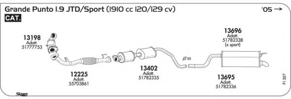 Система выпуска ОГ AKS DASIS SGFI327
