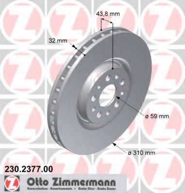 Тормозной диск ZIMMERMANN 230.2377.00