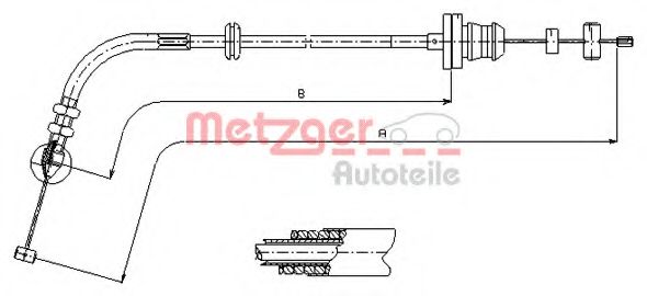 Тросик газа METZGER 413.22