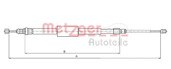 Трос, стояночная тормозная система METZGER 10.6687