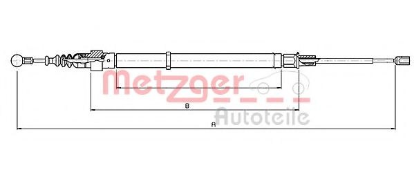 Трос, стояночная тормозная система METZGER 10.7139