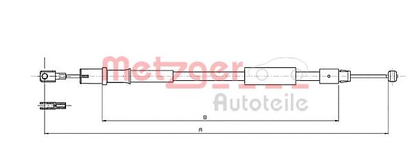 Трос, стояночная тормозная система METZGER 10.9836
