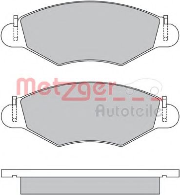 Комплект тормозных колодок, дисковый тормоз METZGER 1170059