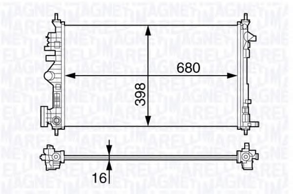 Радиатор, охлаждение двигателя MAGNETI MARELLI 350213140700