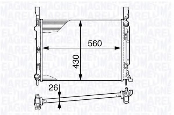 Радиатор, охлаждение двигателя MAGNETI MARELLI 350213142400