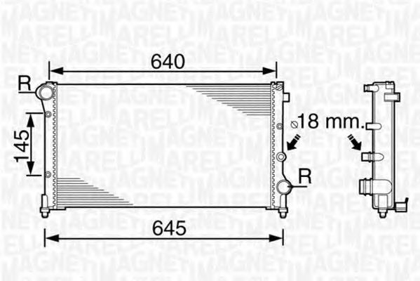 Радиатор, охлаждение двигателя MAGNETI MARELLI 350213383000