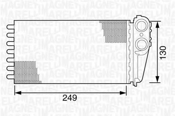 Теплообменник, отопление салона MAGNETI MARELLI 350218162000