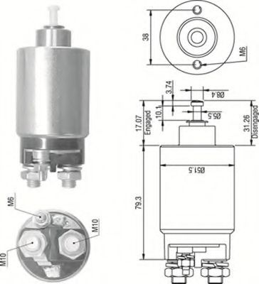 Тяговое реле, стартер MAGNETI MARELLI 940113050267