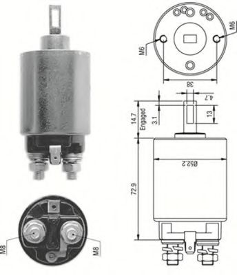 Тяговое реле, стартер MAGNETI MARELLI 940113050280