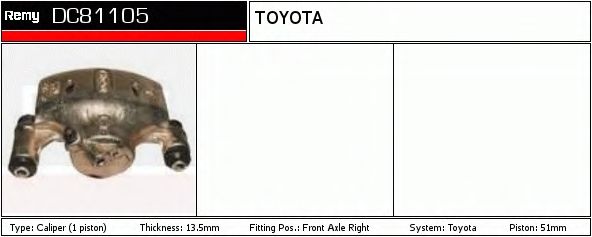 Тормозной суппорт DELCO REMY DC81105