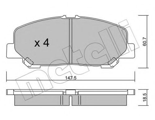 Комплект тормозных колодок, дисковый тормоз METELLI 22-0905-0