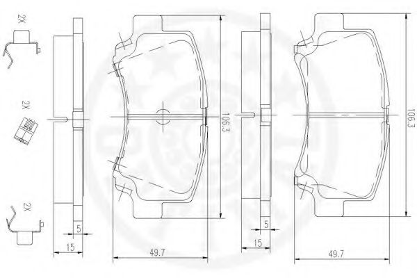 Комплект тормозных колодок, дисковый тормоз OPTIMAL 12171