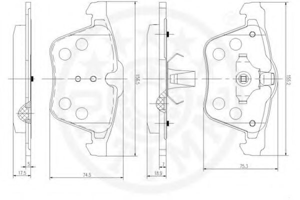 Комплект тормозных колодок, дисковый тормоз OPTIMAL 12511