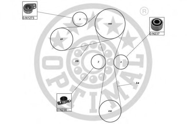 Комплект ремня ГРМ OPTIMAL R1295