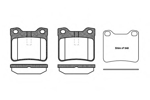 Комплект тормозных колодок, дисковый тормоз REMSA 0321.10