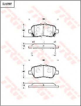 Комплект тормозных колодок, дисковый тормоз TRW GDB7697