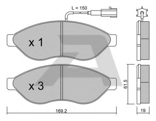 Комплект тормозных колодок, дисковый тормоз AISIN BPPE-1002