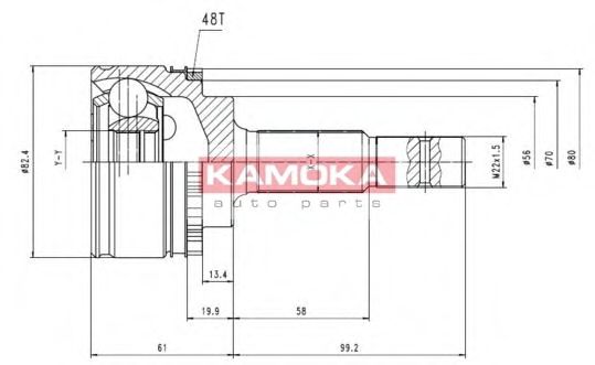 Шарнирный комплект, приводной вал KAMOKA 6063