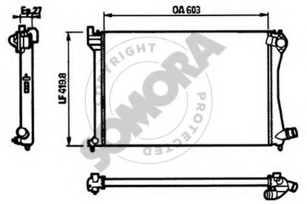 Радиатор, охлаждение двигателя SOMORA 052145