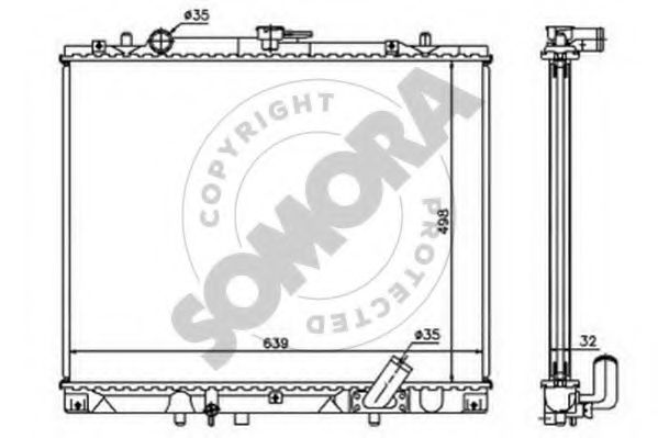 Радиатор, охлаждение двигателя SOMORA 187040