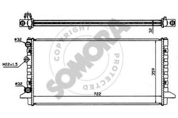 Радиатор, охлаждение двигателя SOMORA 352142