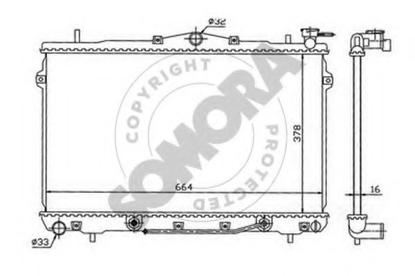 Радиатор, охлаждение двигателя SOMORA 132040A