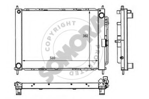 Радиатор, охлаждение двигателя SOMORA 241140B