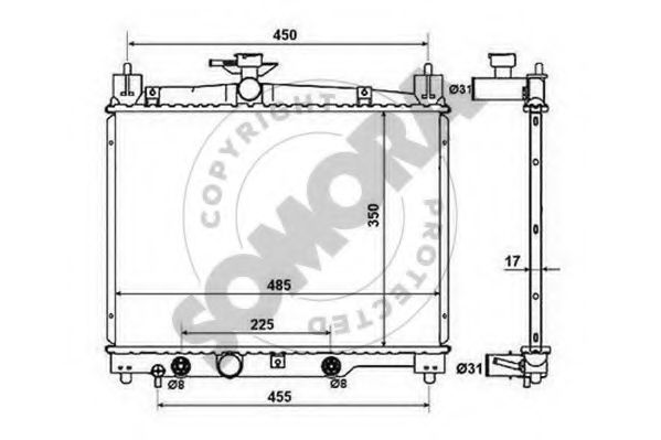 Радиатор, охлаждение двигателя SOMORA 316540A